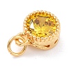 Real 18K Gold Plated Brass Inlaid Cubic Zirconia Charms ZIRC-L100-081G-02-4