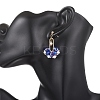 Fan Glass Dangle Stud Earrings EJEW-MZ00674-03-2