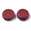 Painted Natural Wood Beads WOOD-R265-11F-2