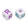 Opaque Acrylic Enamel European Beads AC-ACBA1794-04R-2