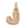 Brass Micro Pave Cubic Zirconia Pendants KK-C076-29J-G01-1