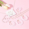 Plastic Imitation Pearl & Shell Pearl Earrings SJEW-FS0001-02-9
