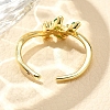 Rack Plating Brass Micro Pave Cubic Zirconia Cuff Finger Rings for Women RJEW-M028-25G-03-2