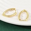 Brass Micro Pave Clear Cubic Zirconia Horse Eye Hoop Earrings EJEW-G446-04B-G-3