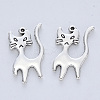 Tibetan Style Alloy Kitten Pendants TIBE-R316-067AS-RS-2