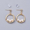 Natural Freshwater Pearl Dangle Stud Earrings X-EJEW-JE03412-02-1