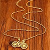 304 Stainless Steel Bicycle Pendant Necklaces for Men Women WGD5F94-01-4