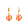 Golden Tone 304 Stainless Steel Enamel Map Dangle Earrings for Women NE3200-1-1
