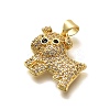 Rack Plating Brass Micro Pave Cubic Zirconia Enamel Pendants KK-L226-032G-02-2