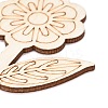 DIY Unfinished Wood Flowers Cutout WOOD-P017-06-4