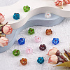 Beadthoven 35Pcs 7 Colors Transparent Handmade Bumpy Lampwork Beads LAMP-BT0001-04-15