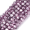 Transparent Electroplate Glass Beads Strands EGLA-Q131-01A-05-1