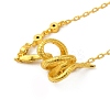 Brass Snake & Cubic Zirconia Pendant Necklaces NJEW-H170-01G-3