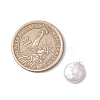 Natural Keshi Pearl Flat Round Charms PALLOY-JF05077-02-3