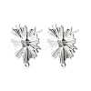 Brass Micro Pave Cubic Zirconia Stud Earring Findings LS-KK-K371-39P-1