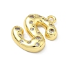 Brass Micro Pave Clear Cubic Zirconia Pendants KK-I476-02G-S-2