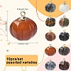 10Pcs Natural & Synthetic Mixed Gemstone Pumpkin Charms with Golden Tone Brass Bails G-YW0002-45-2