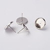 Brass Stud Earring Settings KK-H720-P-NR-2