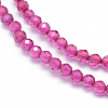 Lab Grown Red Corundum Beads Strands G-E411-40-2mm-1-3