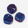 Electroplated Natural Druzy Quartz Crystal Beads G-G888-03A-1