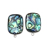 304 Stainless Steel Pave Natural Paua Shell Stud Earring Findings STAS-Z125-08P-1