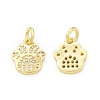 Rack Plating Brass Micro Pave Clear Cubic Zirconia Charms KK-C011-58G-1