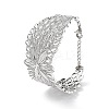 Rack Plating Brass Vintage Court Hollowed-out Flower Design Cuff Bangles for Women BJEW-D032-07P-1