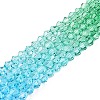 Gradient Color Baking Paint Glass Bead Strands DGLA-A039-T6mm-A018-4