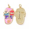 Brass Micro Pave Clear Cubic Zirconia Pendants KK-E068-VF020-1