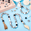 Printed Wood European Beads WOOD-TA0002-66-8