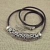 Jewelry Miao Yin Cang Yin Rose Hollow Bend Black Leather Rope Little Fish Lotus Female Short Necklace IZ4680-8-1