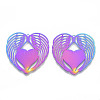 Ion Plating(IP) 201 Stainless Steel Filigree Pendants X-STAS-R102-26-2
