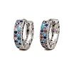 Brass Micro Pave Colorful Cubic Zirconia Hoop Earrings EJEW-S277-09P-B-4