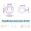 240Pcs 8 Colors Transparent Acrylic Linking Rings MACR-PH0001-46-2