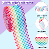 Rainbow Color Polyester Grosgrain Ribbons OCOR-WH0047-21-4