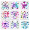 MAYJOYDIY US 8Pcs 8 Styles PET Hollow Out Drawing Painting Stencils DIY-MA0004-10-1