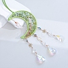 Natural Peridiot Chips Moon with Tree of Life Pendant Decorations LS-TREE-PW0003-14-3