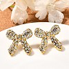 304 Stainless Steel Bowknot Stud Earrings EJEW-A123-02B-G-1