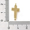Brass Pave Clear Cubic Zirconia Connector Charms KK-M101-02G-G01-3
