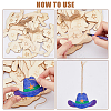 40Pcs Unfinished Wood Cowboy Hat Pendants WOOD-FH0002-45-5