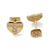Rack Plating Brass Micro Pave Clear Cubic Zirconia Stud Earrings EJEW-K299-01G-S-4