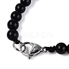 Natural Black Onyx(Dyed & Heated) Round & Cone Beaded Necklaces NJEW-N064-03B-4