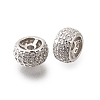 925 Sterling Silver Micro Pave Clear Cubic Zirconia Beads STER-F061-07P-1