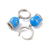 Bell Brass & Enamel Hoop Earrings for Women EJEW-U015-25P-O-2