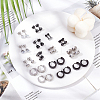 28Pcs 9 Style Clear Cubic Zirciona Diamond & Flat Round Stud Earrings & Ear False Plugs & Hoop Earrings EJEW-AN0003-46-7