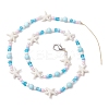 Synthetic Turquoise & Glass Seed Beaded Pendant Decorations HJEW-JM03182-03-2