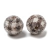Spray Painted Wood European Beads with Rhinestone RESI-C038-03F-2