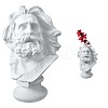 Greek Roman Style Statue Flower Pot Greek Head Planter Resin Succulent Planter Vase Makeup Brushes Container Pen Holder for Home Office Decoration ( 165*110MM ) JX094A-1