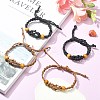 4Pcs 2 Colors Adjustable Braided Waxed Cord Macrame Pouch Bracelet Making MAK-CJ0001-18-5
