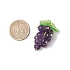 Natural Amethyst Handmade Round Beaded Fruit Pendants PALLOY-MZ00791-02-2